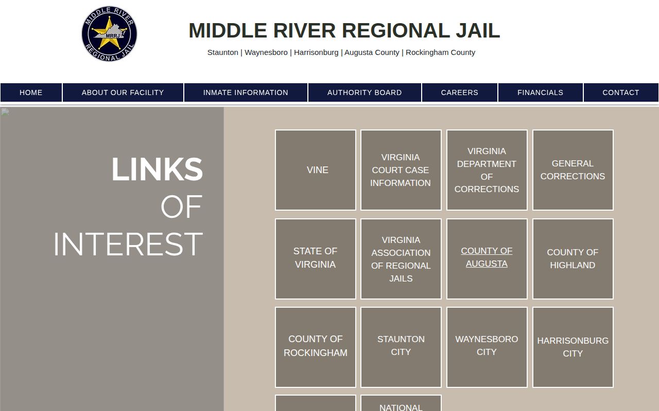 Augusta County MRRJ custody notification and record resources