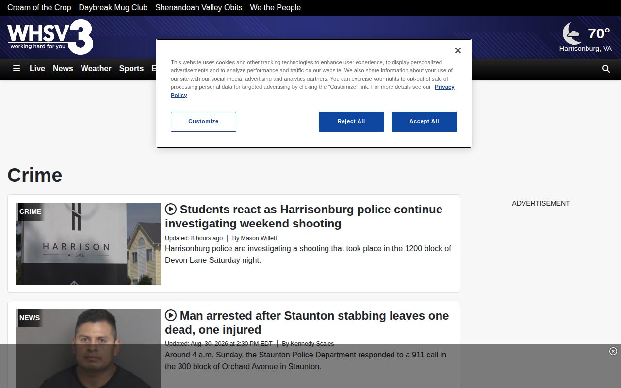 Augusta County crime news reporting and booking record context
